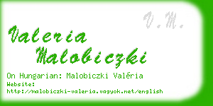 valeria malobiczki business card