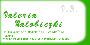 valeria malobiczki business card